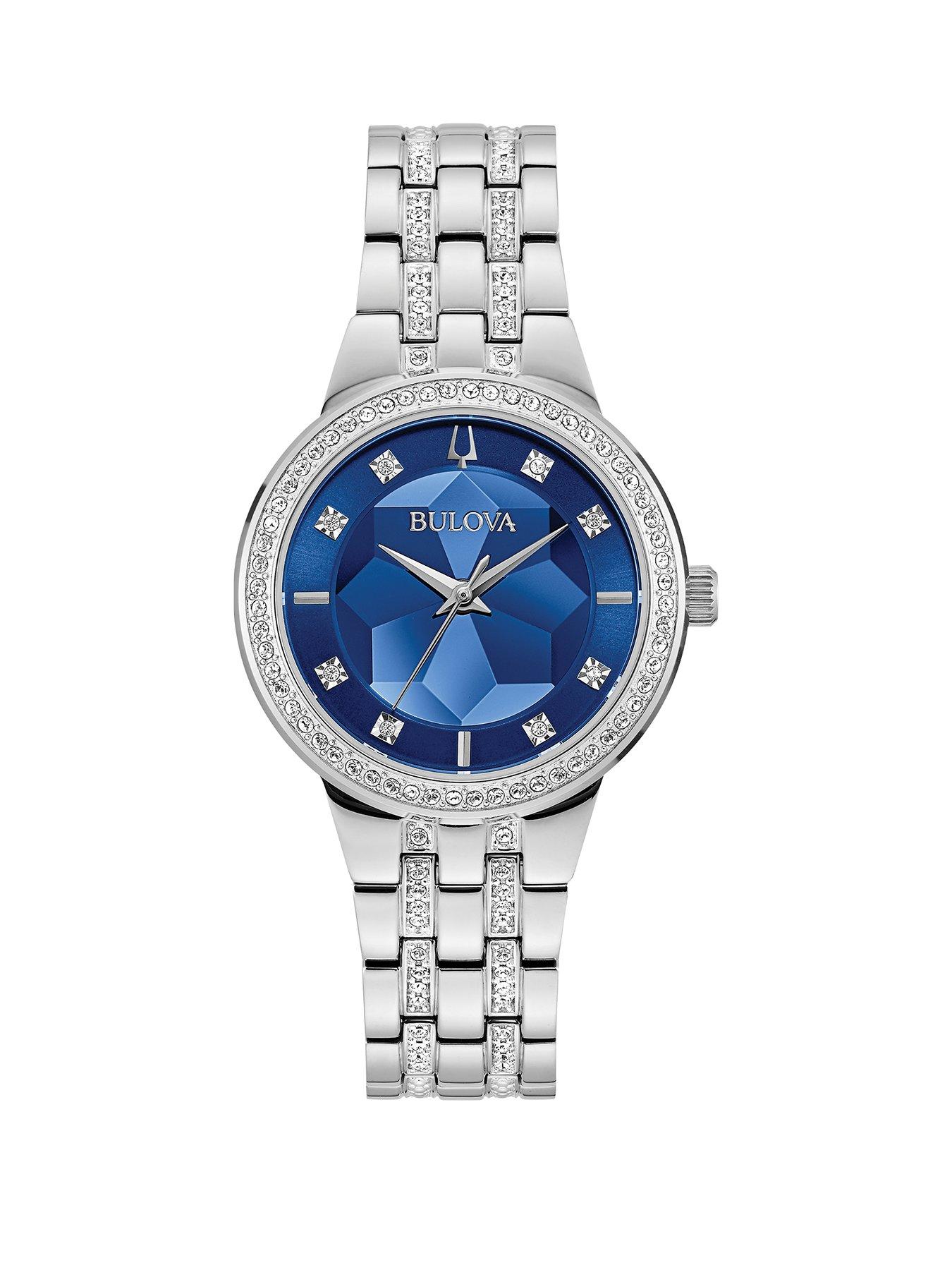 Product photograph of Bulova Ladies Phantom Crystal Watch from very.co.uk