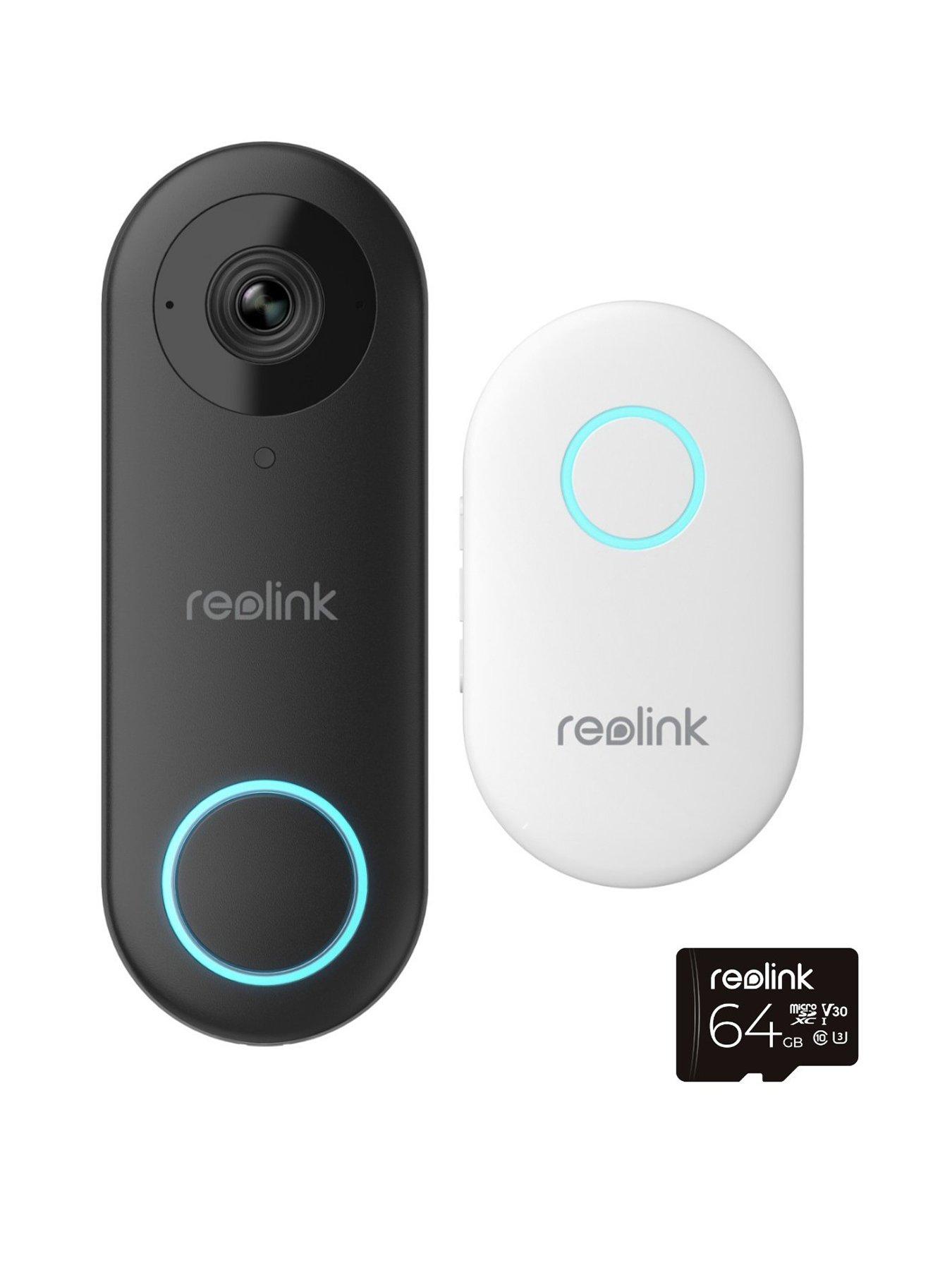Reolink 5MP Video Doorbell Camera, 2.4/5 GHz Wi-Fi, Person/Vehicle Detection, 2-Way Audio, 180° Wide View D340W+64GB SD Card