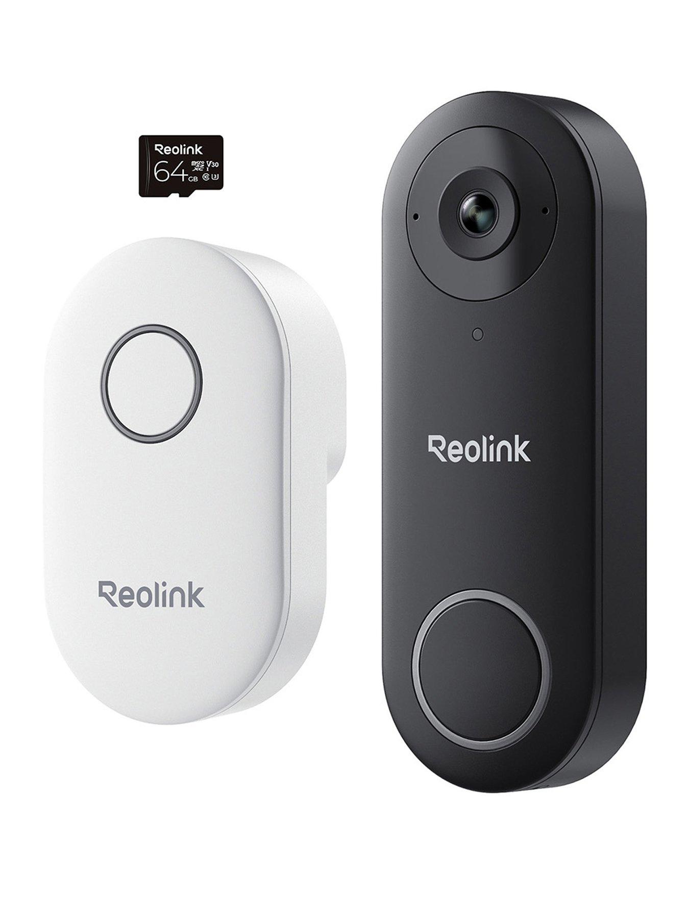 Reolink 5MP Video Doorbell Camera, 2.4/5 GHz Wi-Fi, Person/Vehicle Detection, 2-Way Audio, 180° Wide View D340W+64GB SD Card