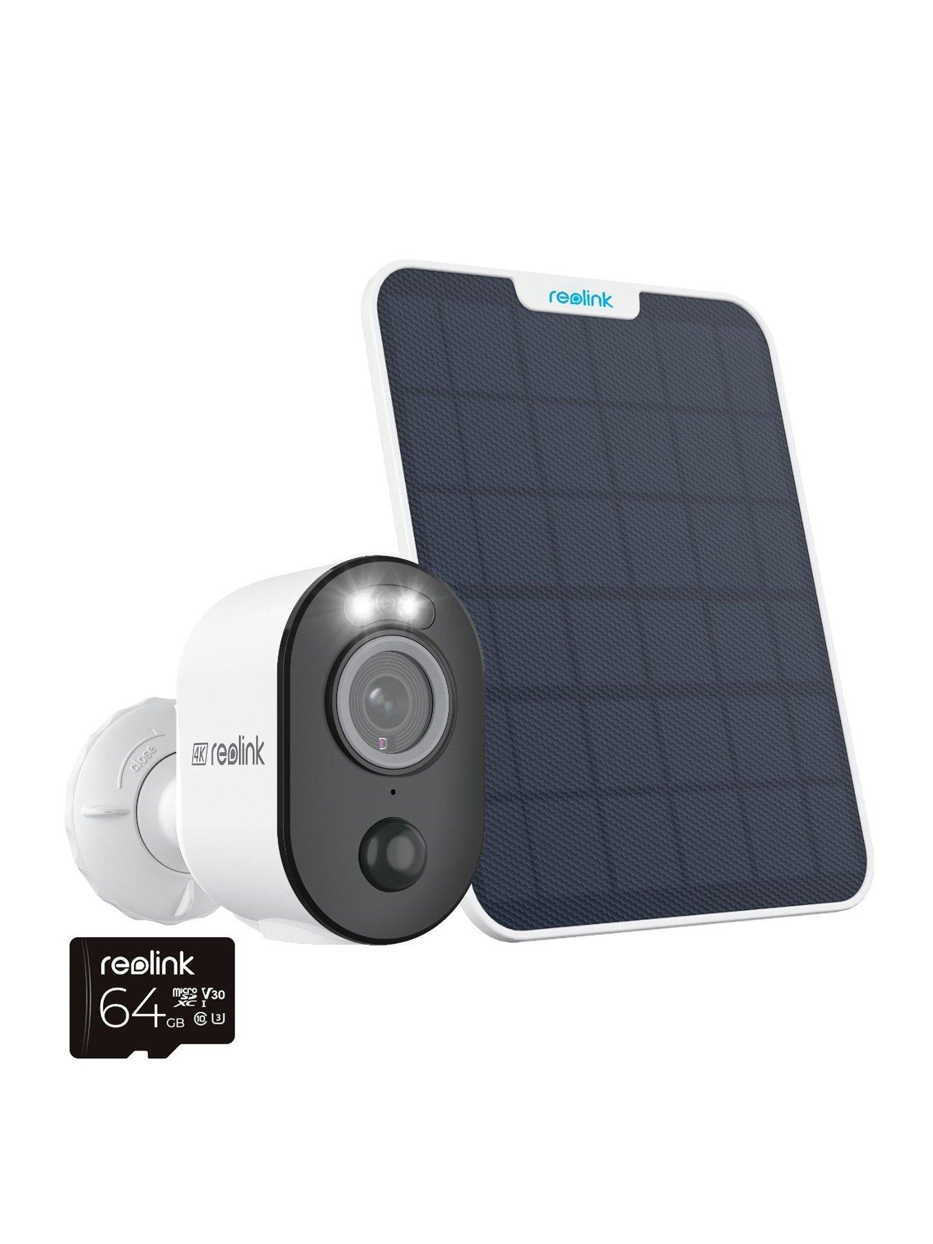 Reolink 4K Wi-Fi Battery Outdoor Security Camera, Color Night Vision, 2.4/5GHz Wi-Fi, Argus Series B350 & Solar Panel 2+64GB SD Card