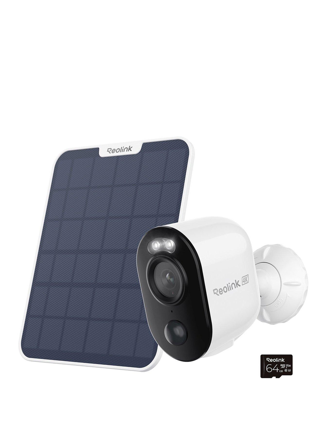 Reolink 4K Wi-Fi Battery Outdoor Security Camera, Color Night Vision, 2.4/5GHz Wi-Fi, Argus Series B350 & Solar Panel 2+64GB SD Card