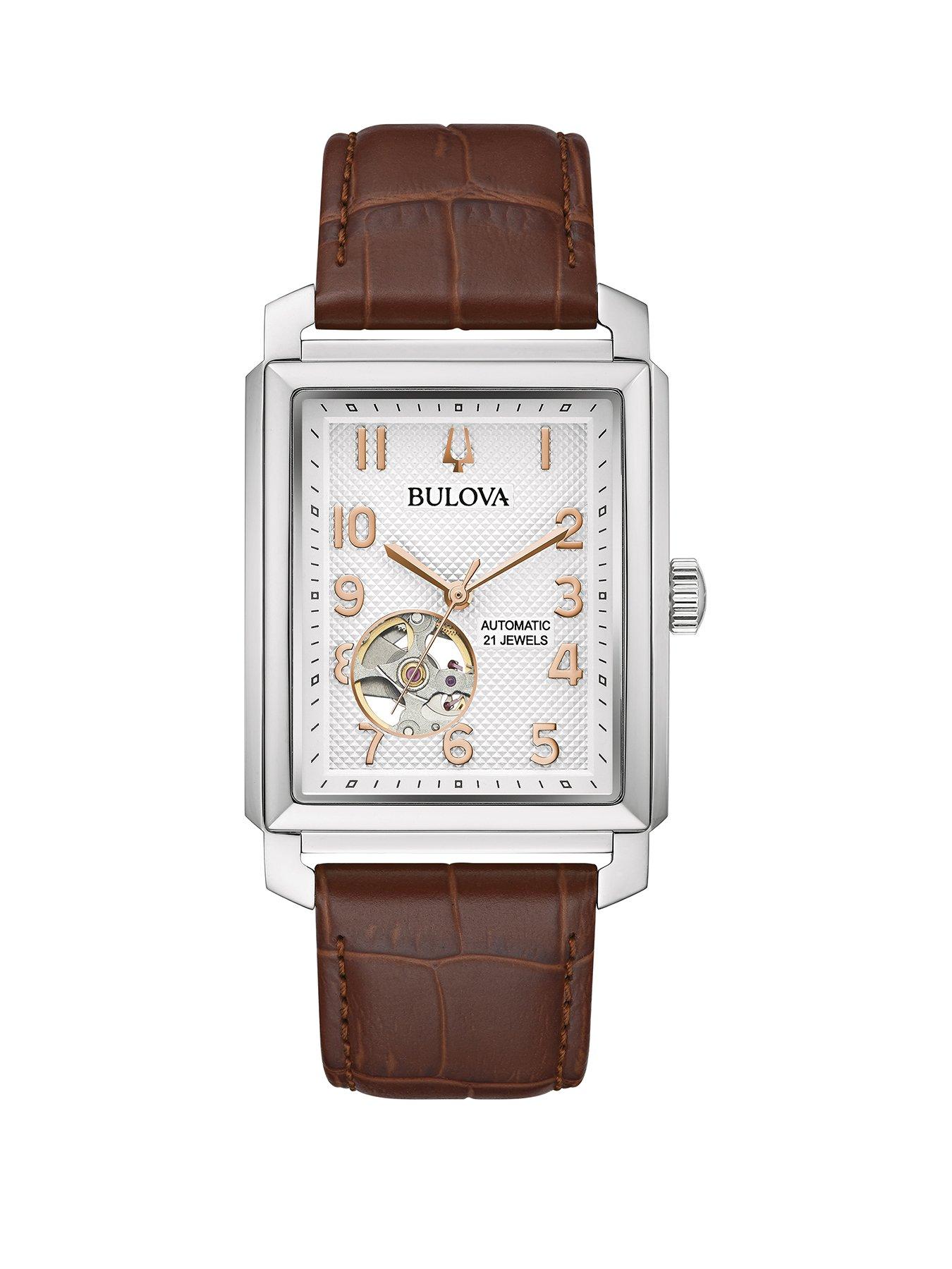 Product photograph of Bulova Mens Sutton Automatic Watch from very.co.uk
