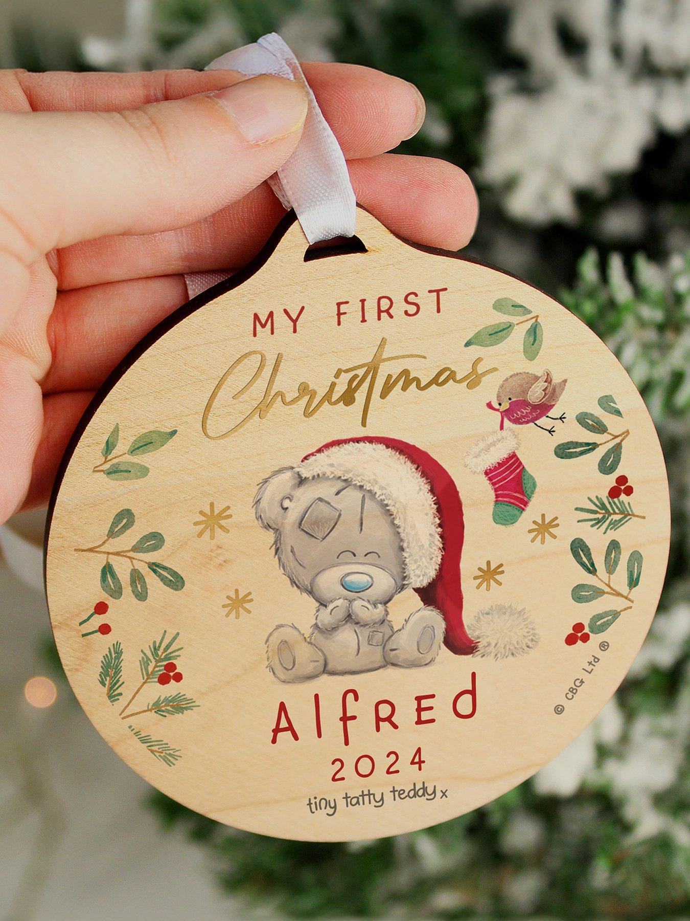 The Personalised Memento Company Personalised Tiny Tatty Teddy 1st Christmas Bauble Very