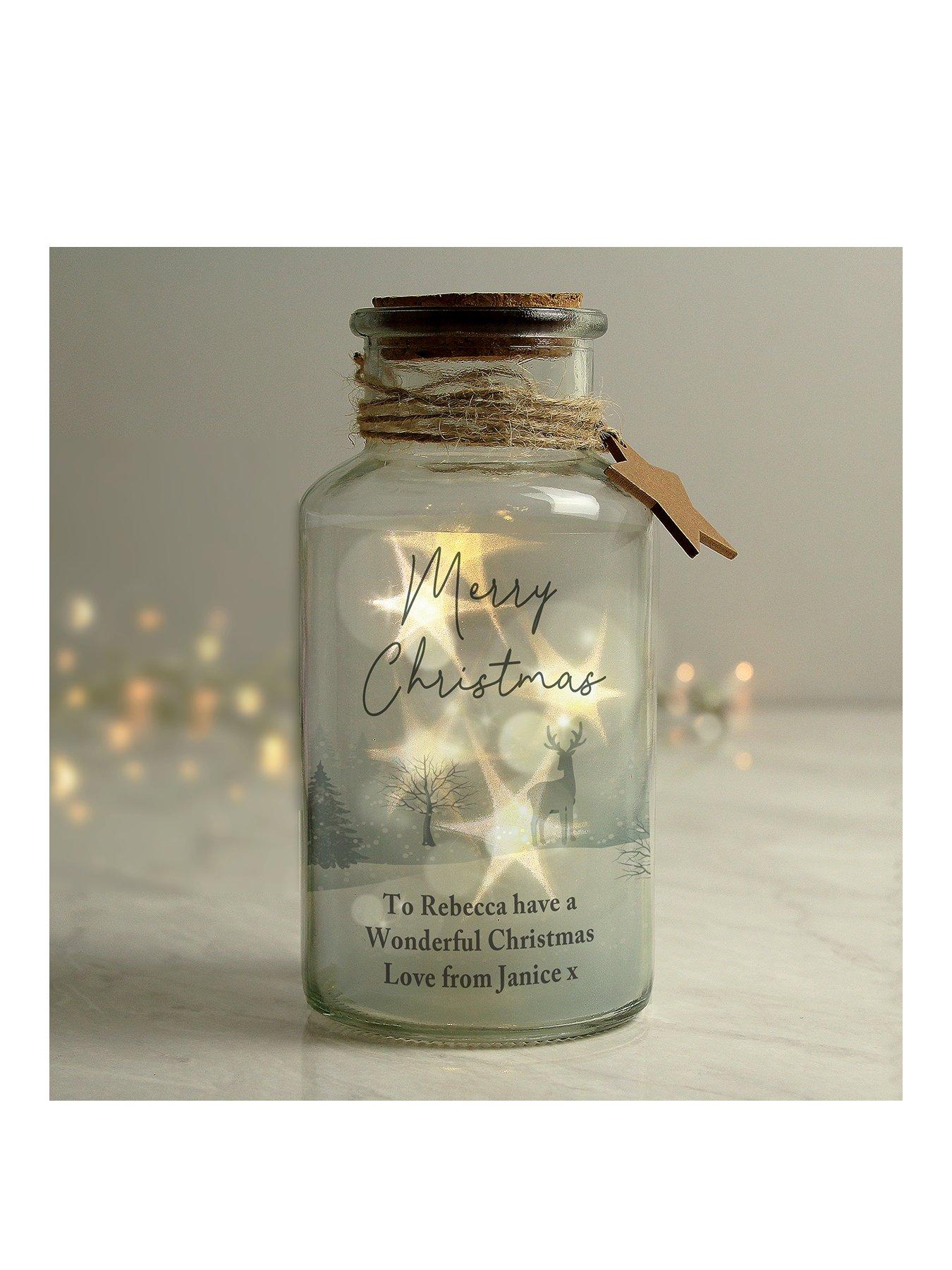 undefined Personalised Christmas Scene LED Jar