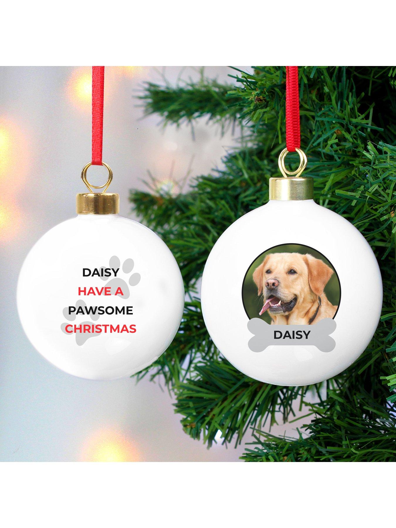 Image 2 of 2 of The Personalised Memento Company Personalised Pawsome Pet Photo Upload Bauble