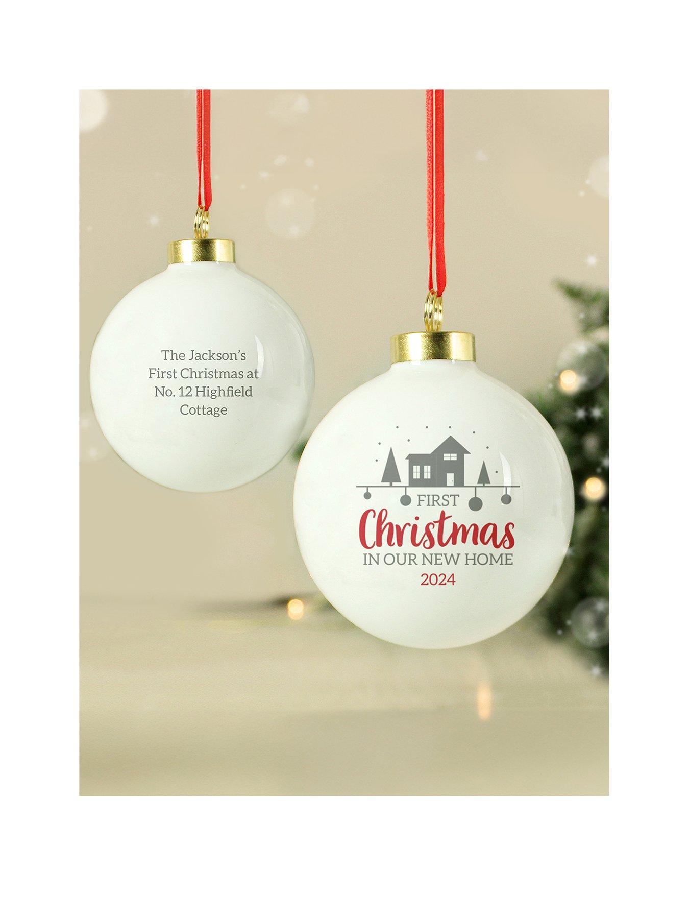 Product photograph of The Personalised Memento Company Personalised 1st Christmas In Our New Home Bauble from very.co.uk