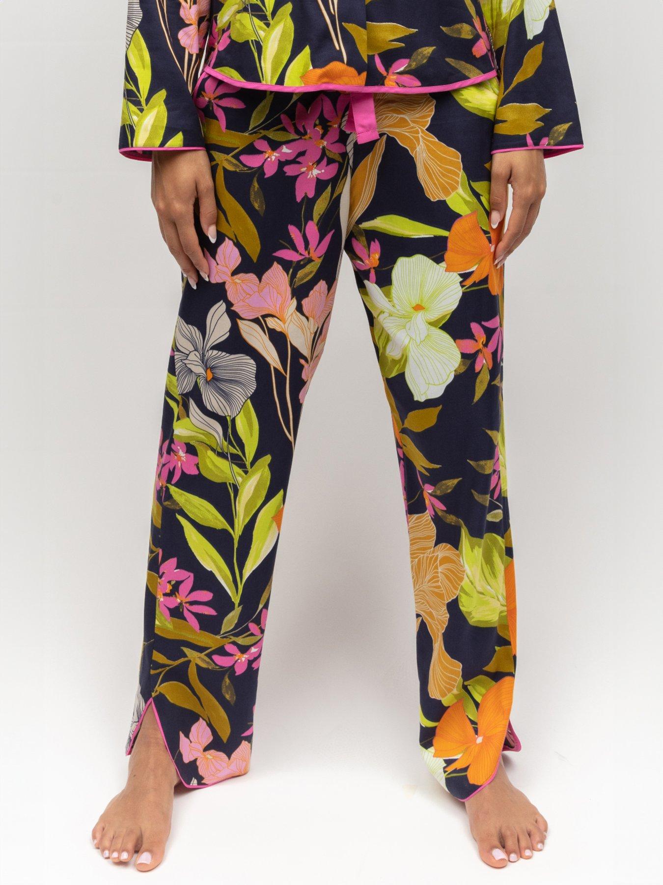 undefined Navy Floral Print Pyjama Bottoms