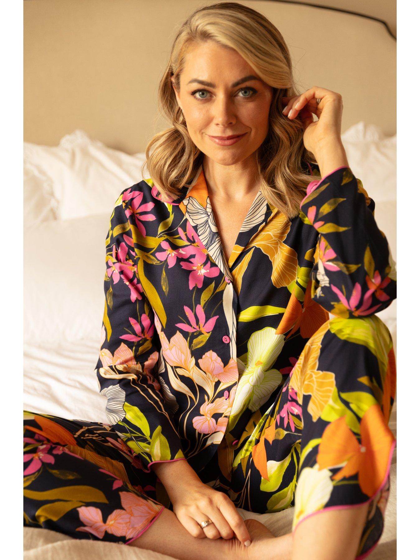 Image 4 of 4 of Cyberjammies Navy Floral Print Pyjama Bottoms