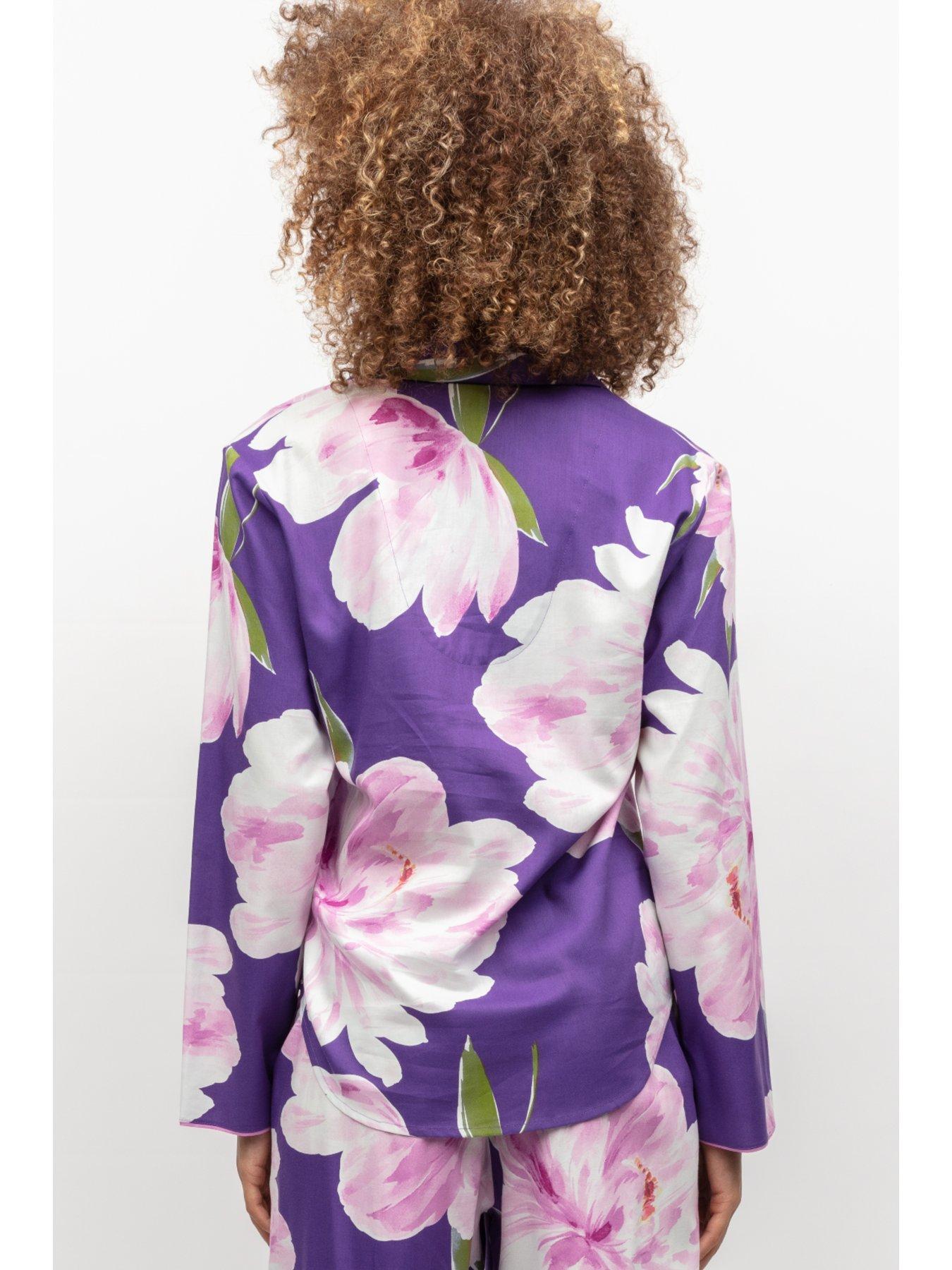Image 2 of 4 of Cyberjammies Purple Floral Print Pyjama Top