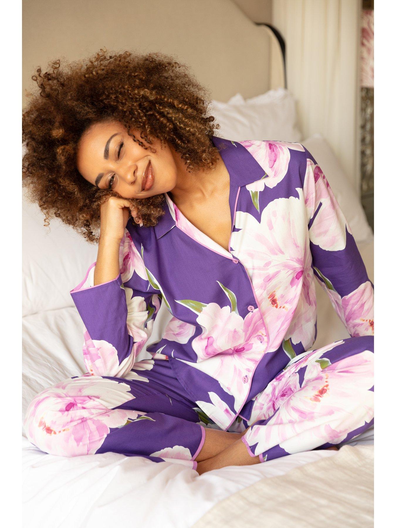 Image 4 of 4 of Cyberjammies Purple Floral Print Pyjama Top