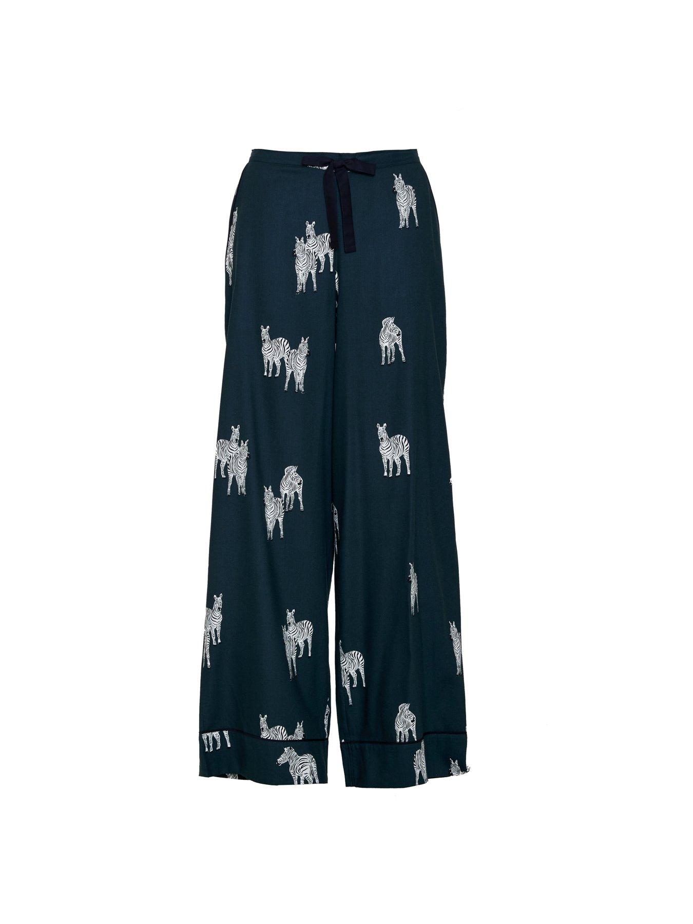 Image 4 of 5 of Cyberjammies Dark Green Zebra Print Pyjama Wide Leg Pyjama