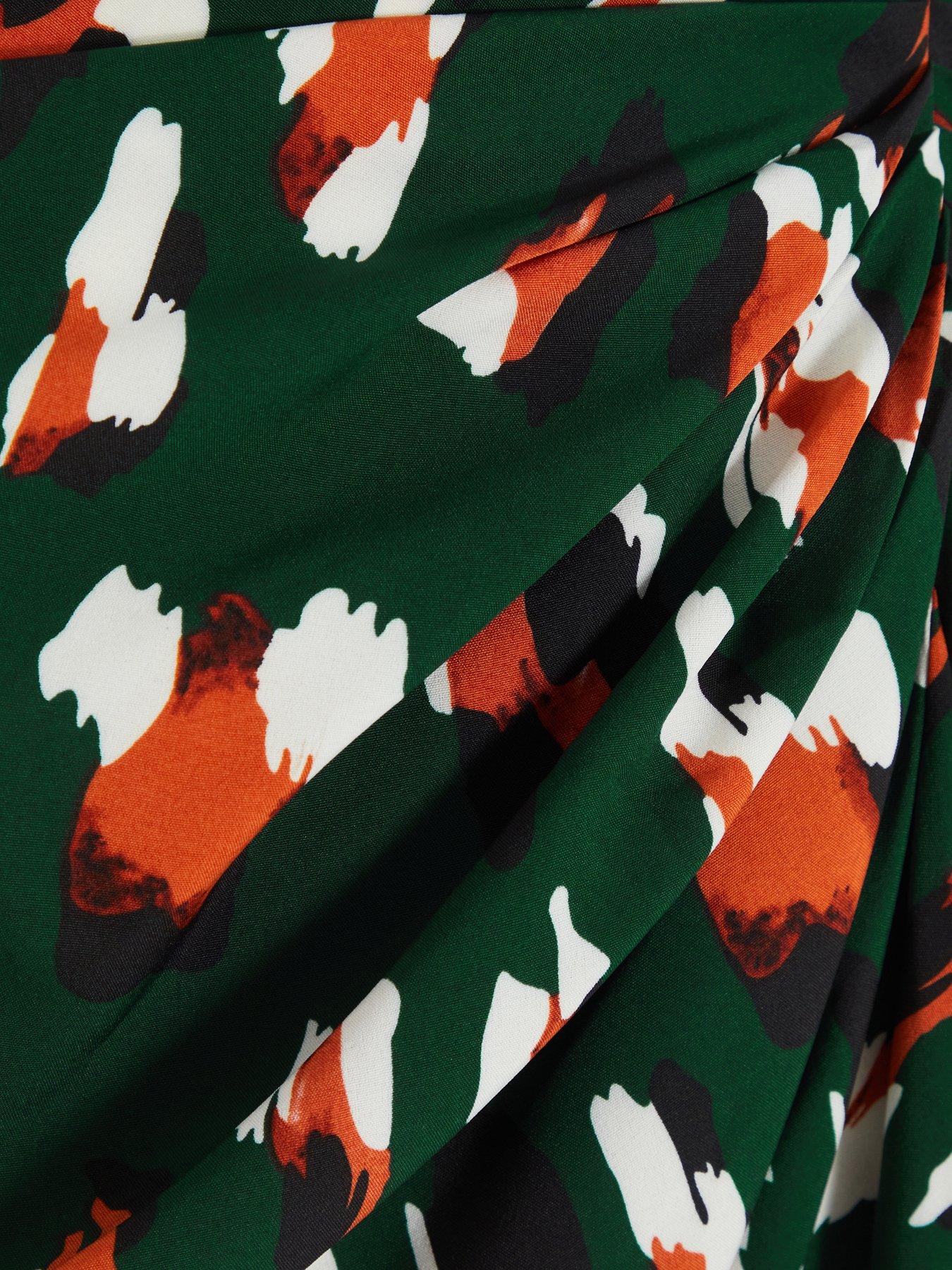 Quiz green leopard print skirt sale