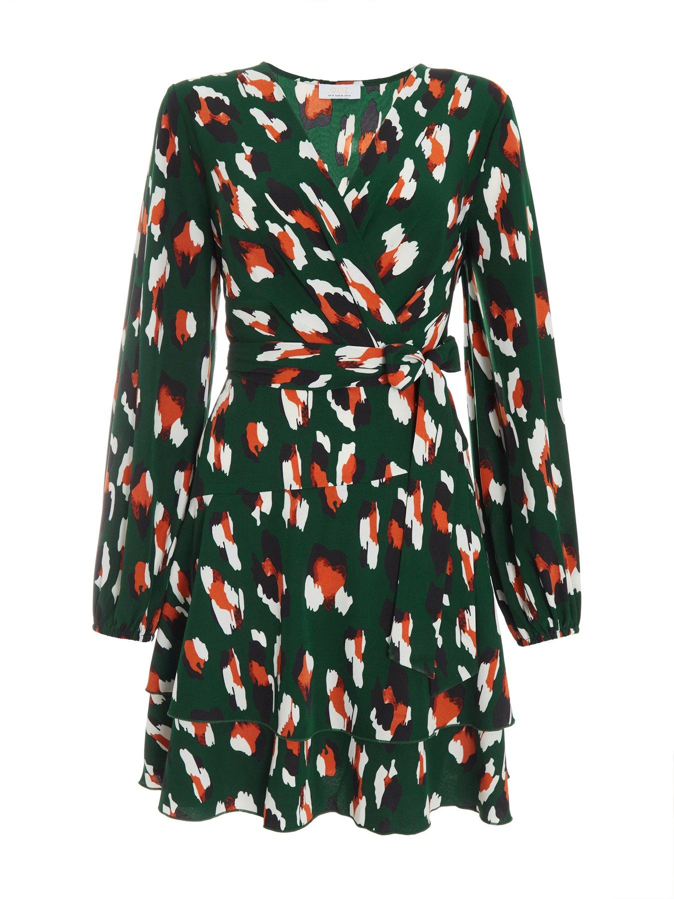 Quiz green snake print dress 2025