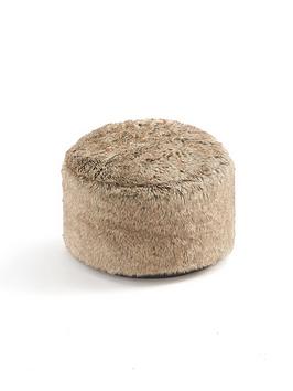 Product photograph of Bear Faux Fur Footstool from very.co.uk