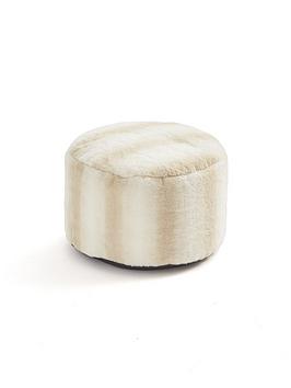 Product photograph of Rabbit Faux Fur Footstool from very.co.uk