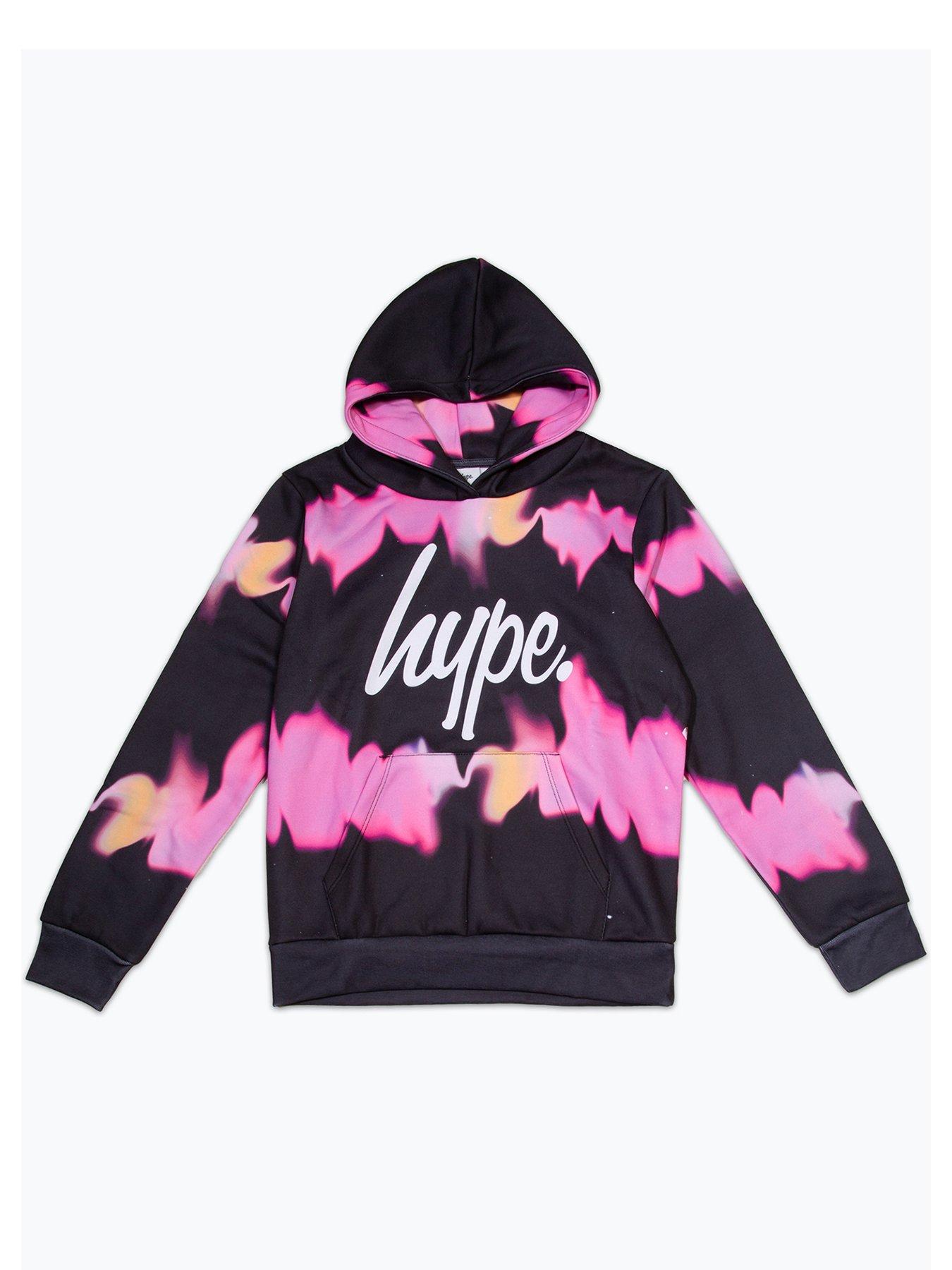 Hype Stripe Tie-dye Hoodie - Black | very.co.uk