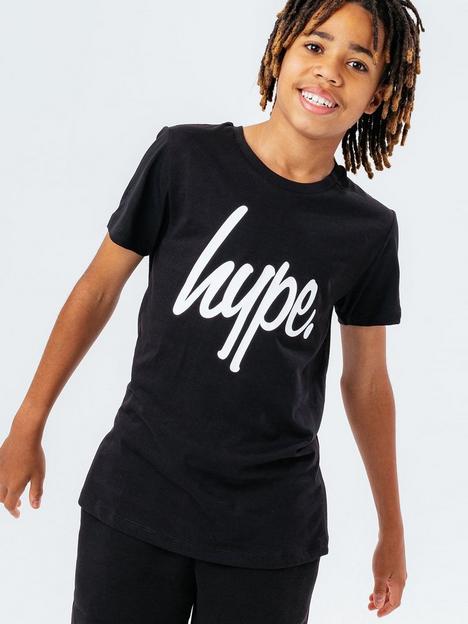 hype-unisex-core-kids-black-script-t-shirt