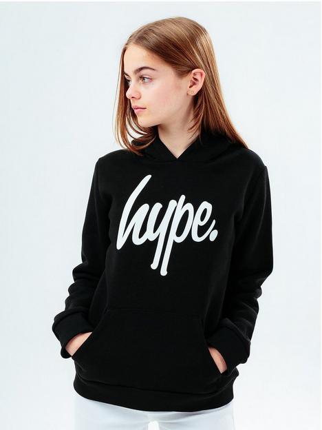 hype-unisex-core-kids-black-script-hoodie