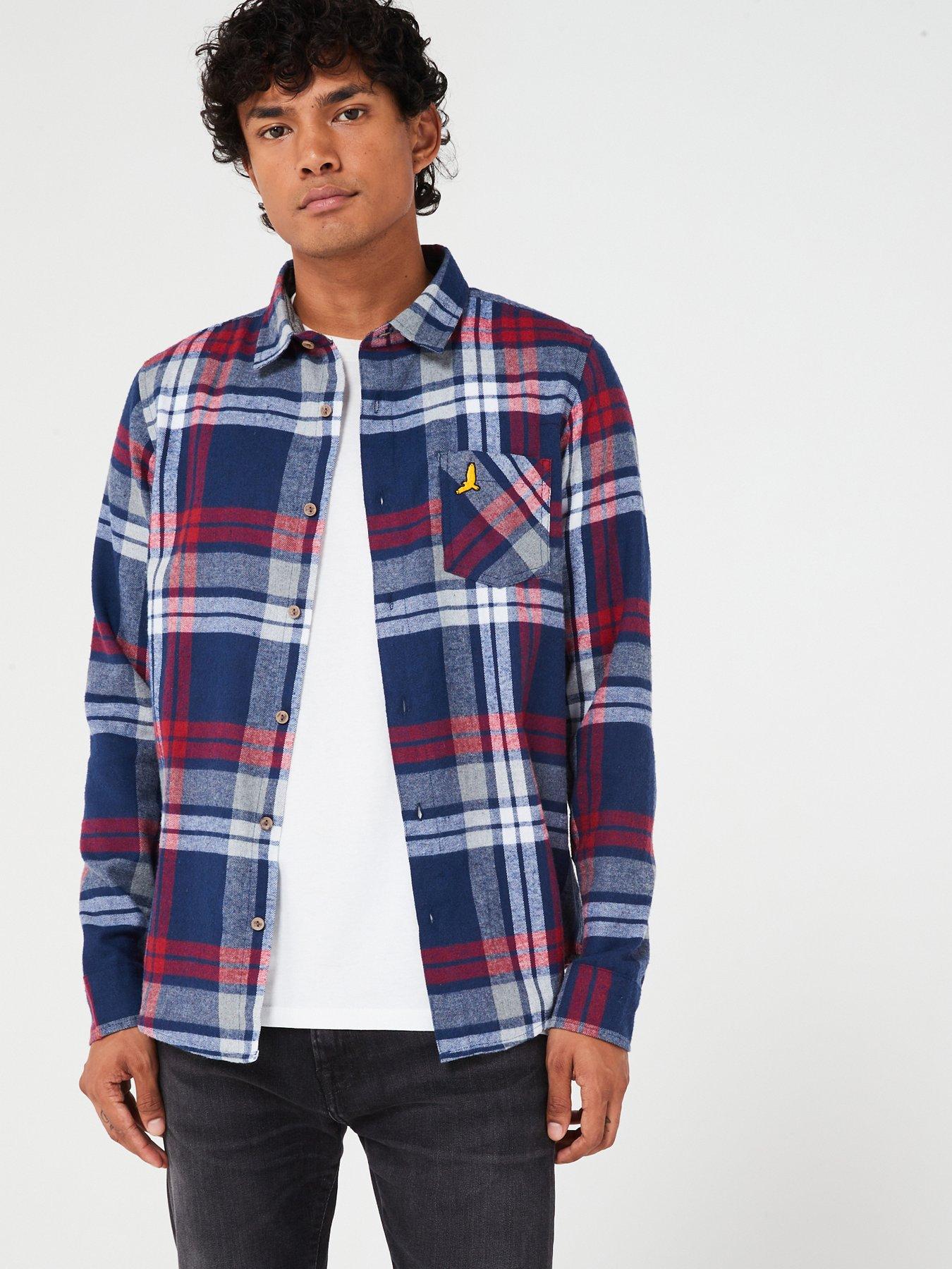 Brave Soul Long Sleeve Brushed Check Shirt- Red Check | very.co.uk