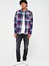  image of brave-soul-long-sleeve-brushed-check-shirt--red-check