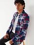  image of brave-soul-long-sleeve-brushed-check-shirt--red-check