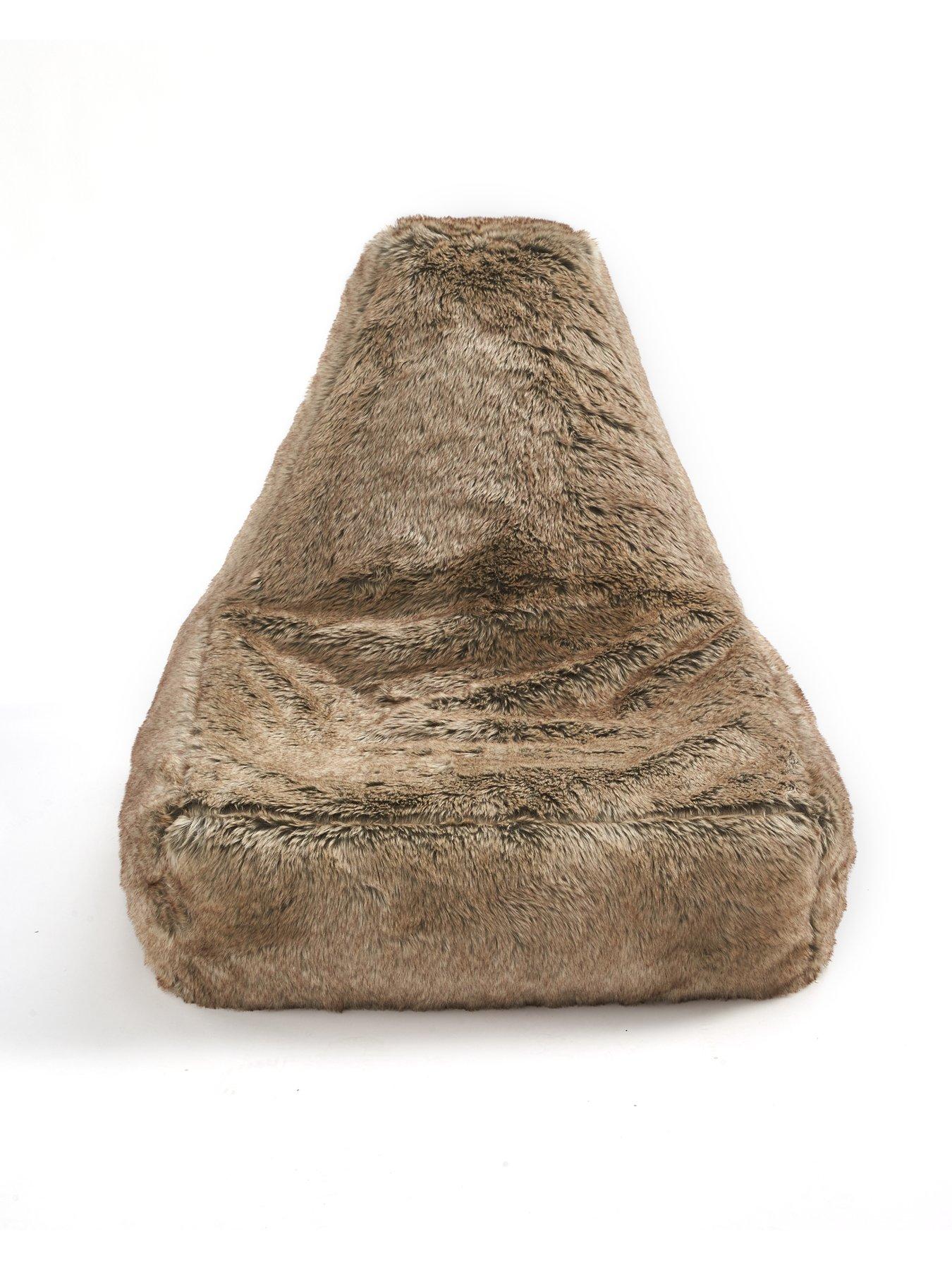 Product photograph of Bear Faux Fur Lounger from very.co.uk