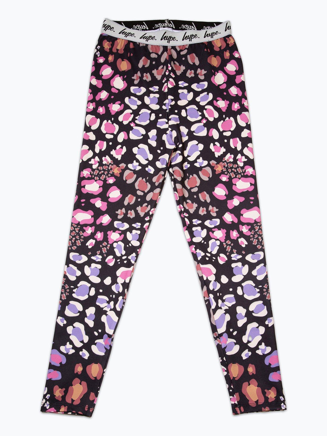 Hype Girls Multi Leopard Leggings - Black