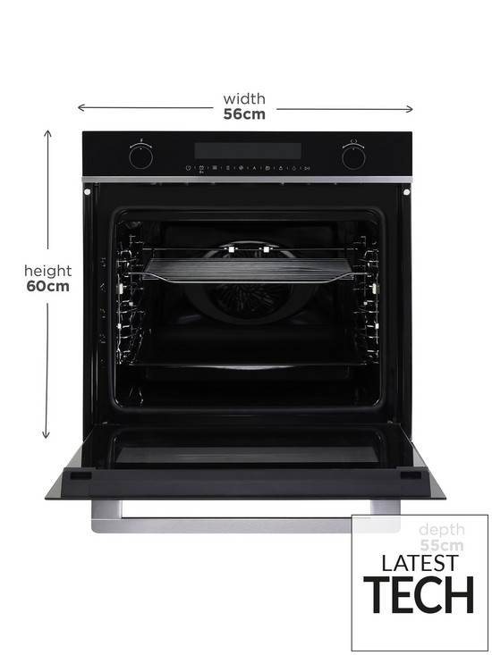 stillFront image of russell-hobbs-midnight-rhmeo7202ds-built-in-electric-fan-oven-and-microwave-dark-steel