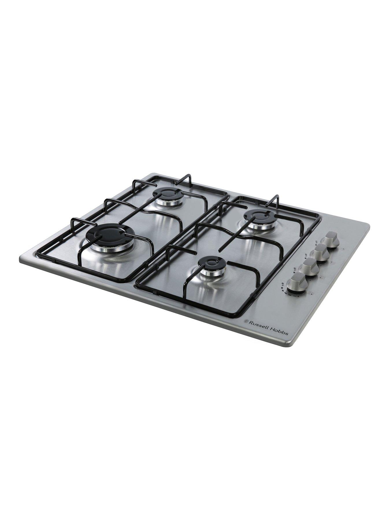 Image 2 of 8 of Russell Hobbs RH60GH401SS 59CM WIDE 4-BURNER STAINLESS STEEL GAS HOB Stainless Steel