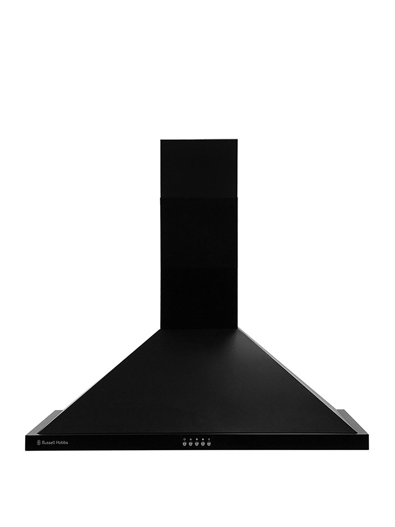 undefined RHSCH901B-M 90CM WIDE BLACK STEEL CHIMNEY COOKER HOOD Black