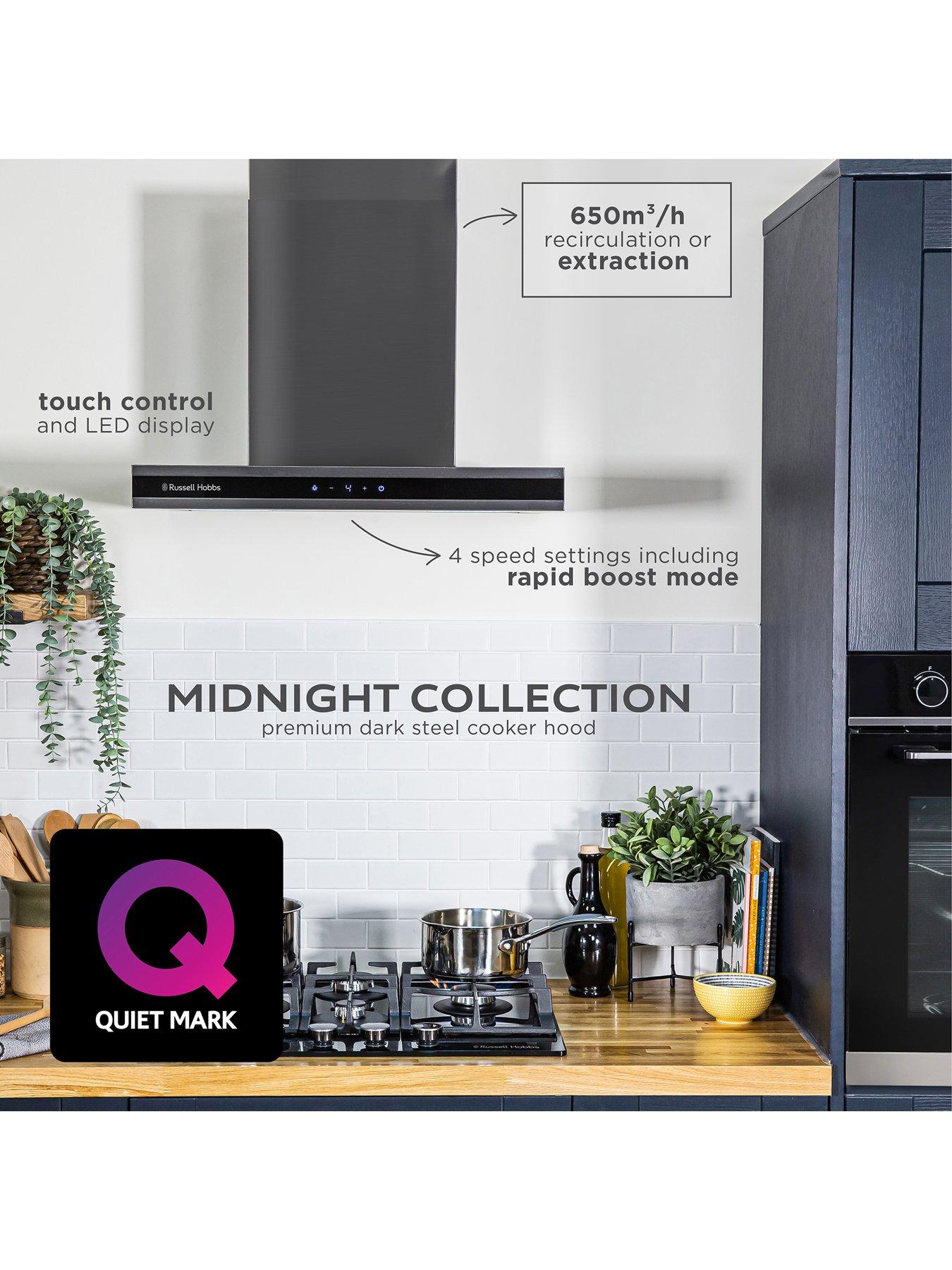 Image 4 of 7 of Russell Hobbs MIDNIGHT RHGCH603DS 60CM T-SHAPED CHIMNEY COOKER HOOD Dark Steel