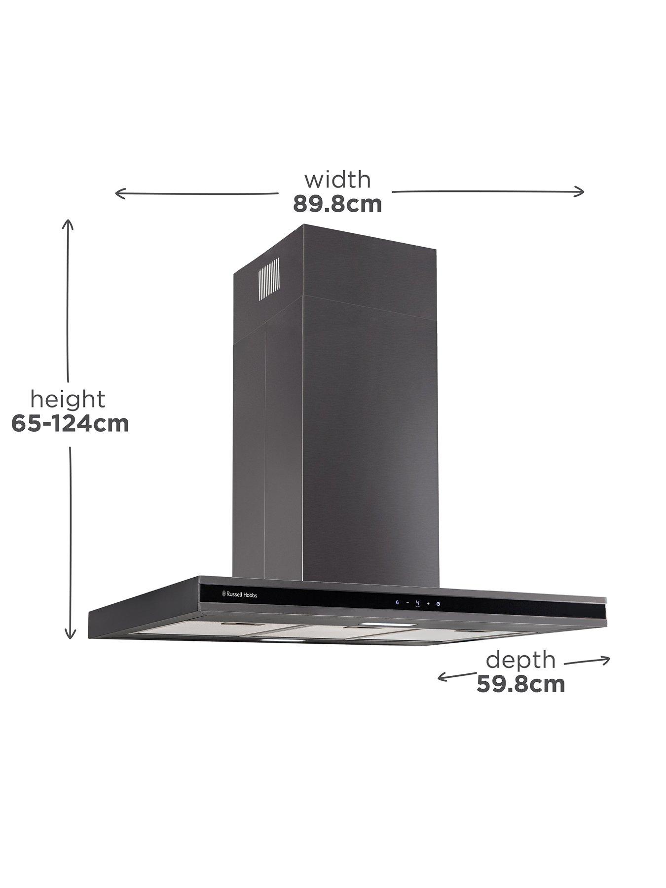 Russell Hobbs MIDNIGHT RHICH904DB 90CM ISLAND COOKER HOOD Black very