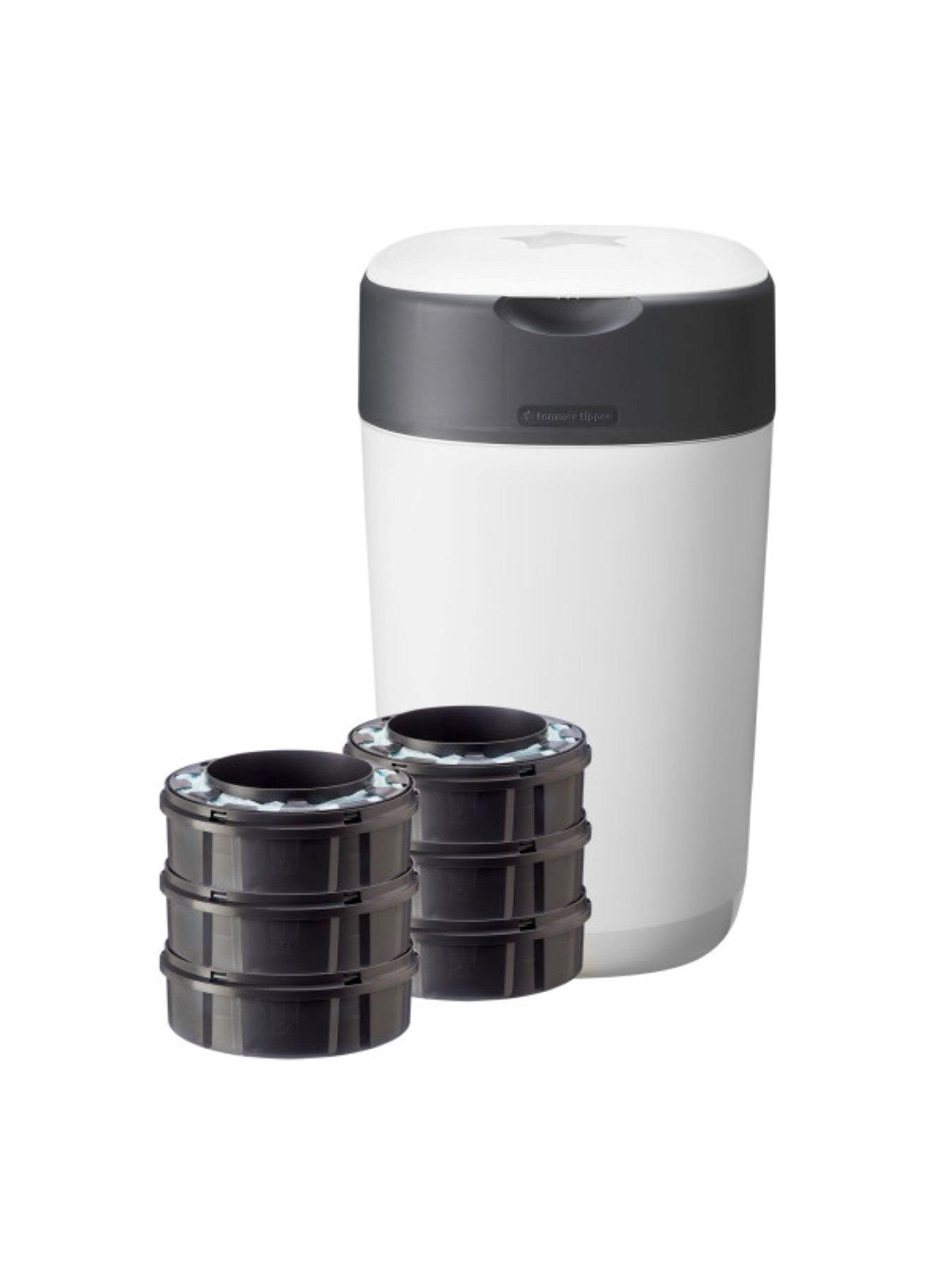 Image 1 of 8 of Tommee Tippee Twist &amp; Click Nappy Disposal Bin &amp; 6 Refills Set