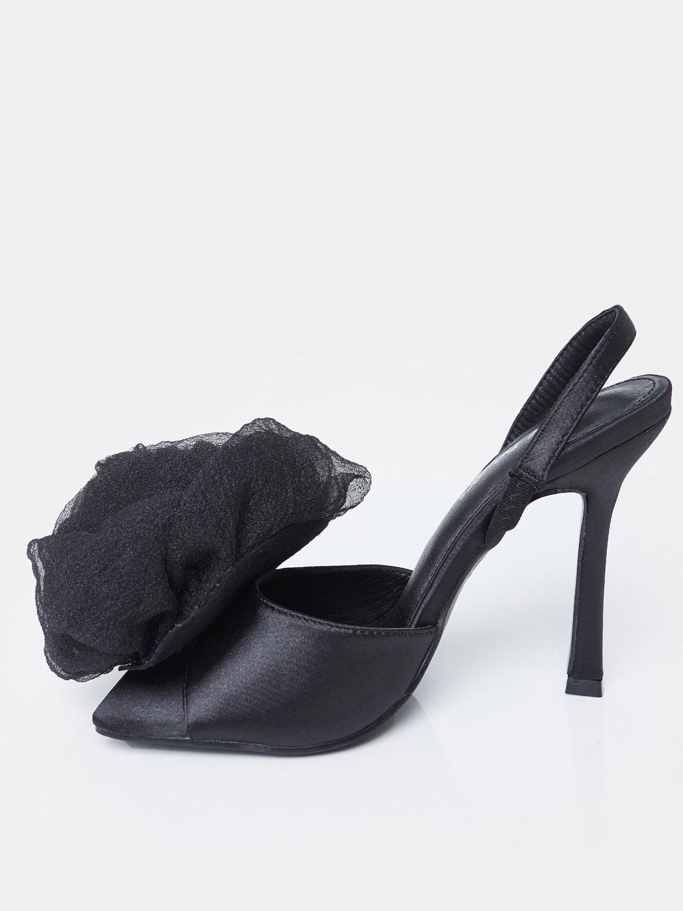 Public Desire Aubrey Corsage High Heel Sandals - Black