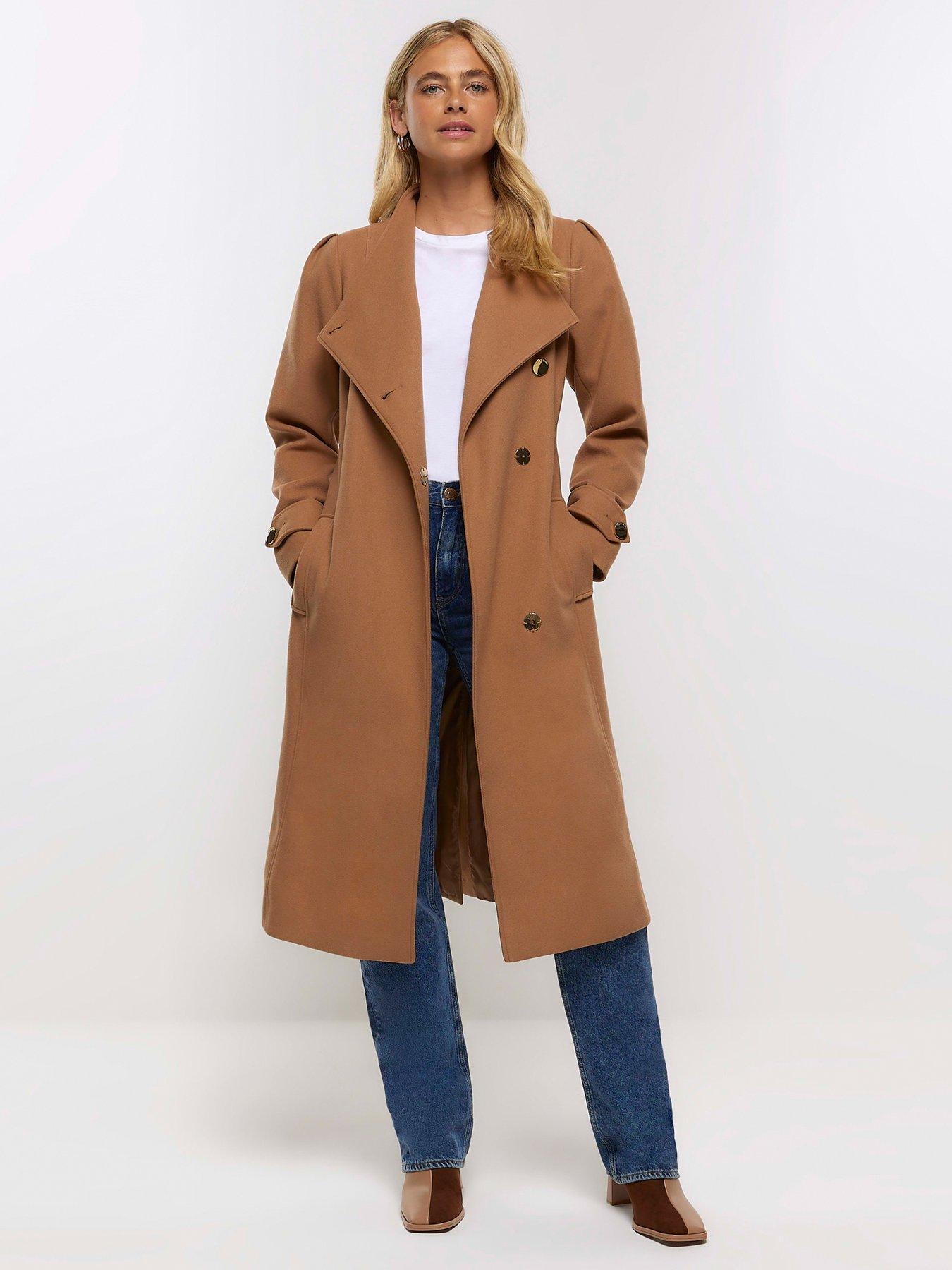 River island petite camel coat on sale