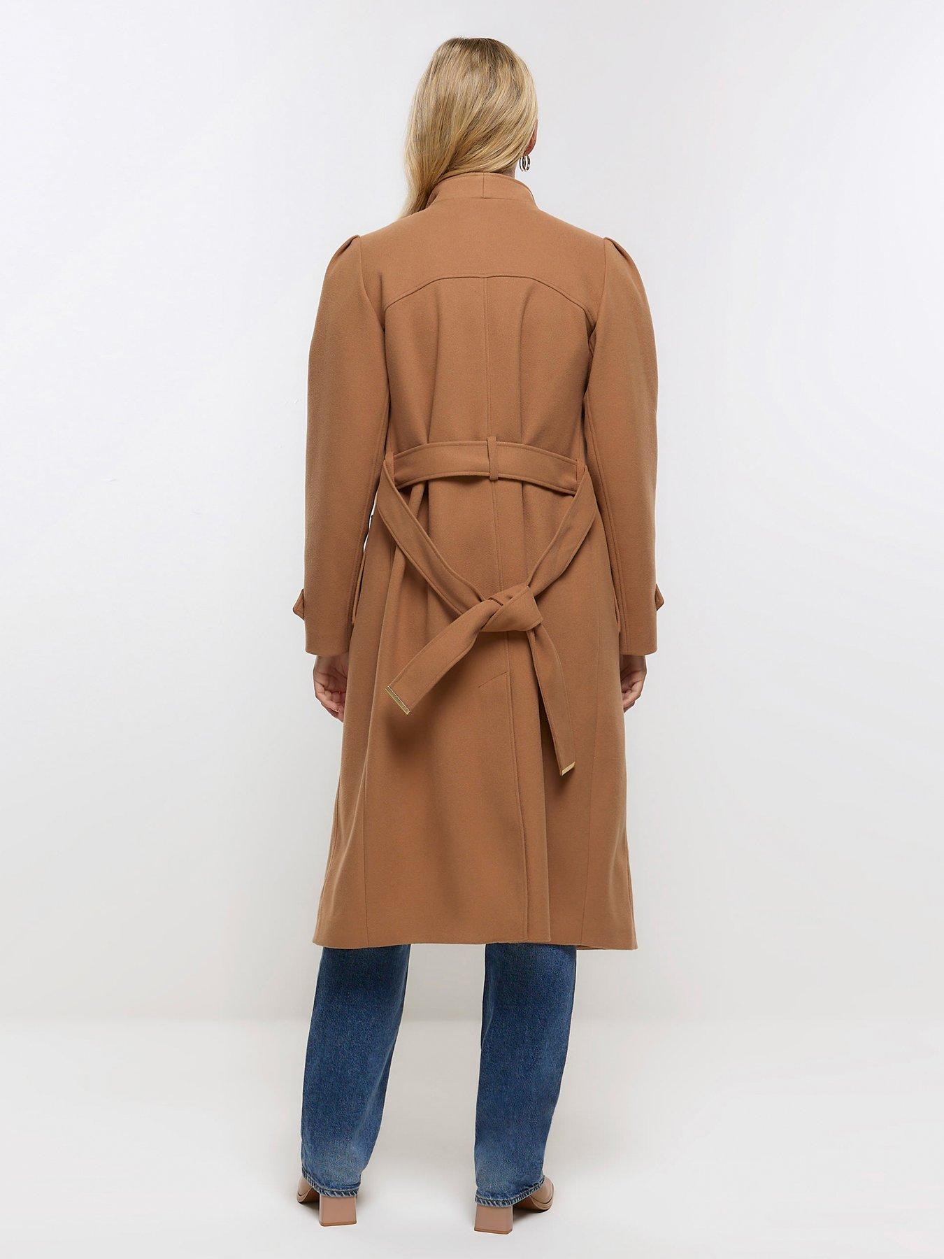 Wrap Fall Away Coat Light Brown