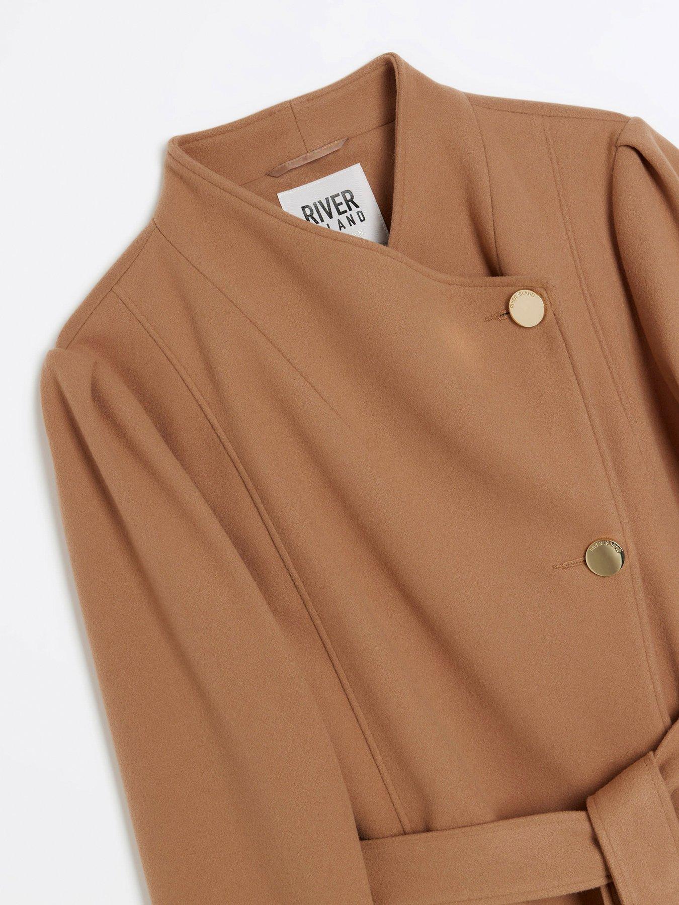 Wrap Fall Away Coat Light Brown