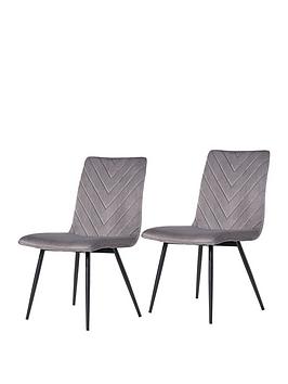 Product photograph of K-interiors Lucia Pair Of Dining Chairs from very.co.uk