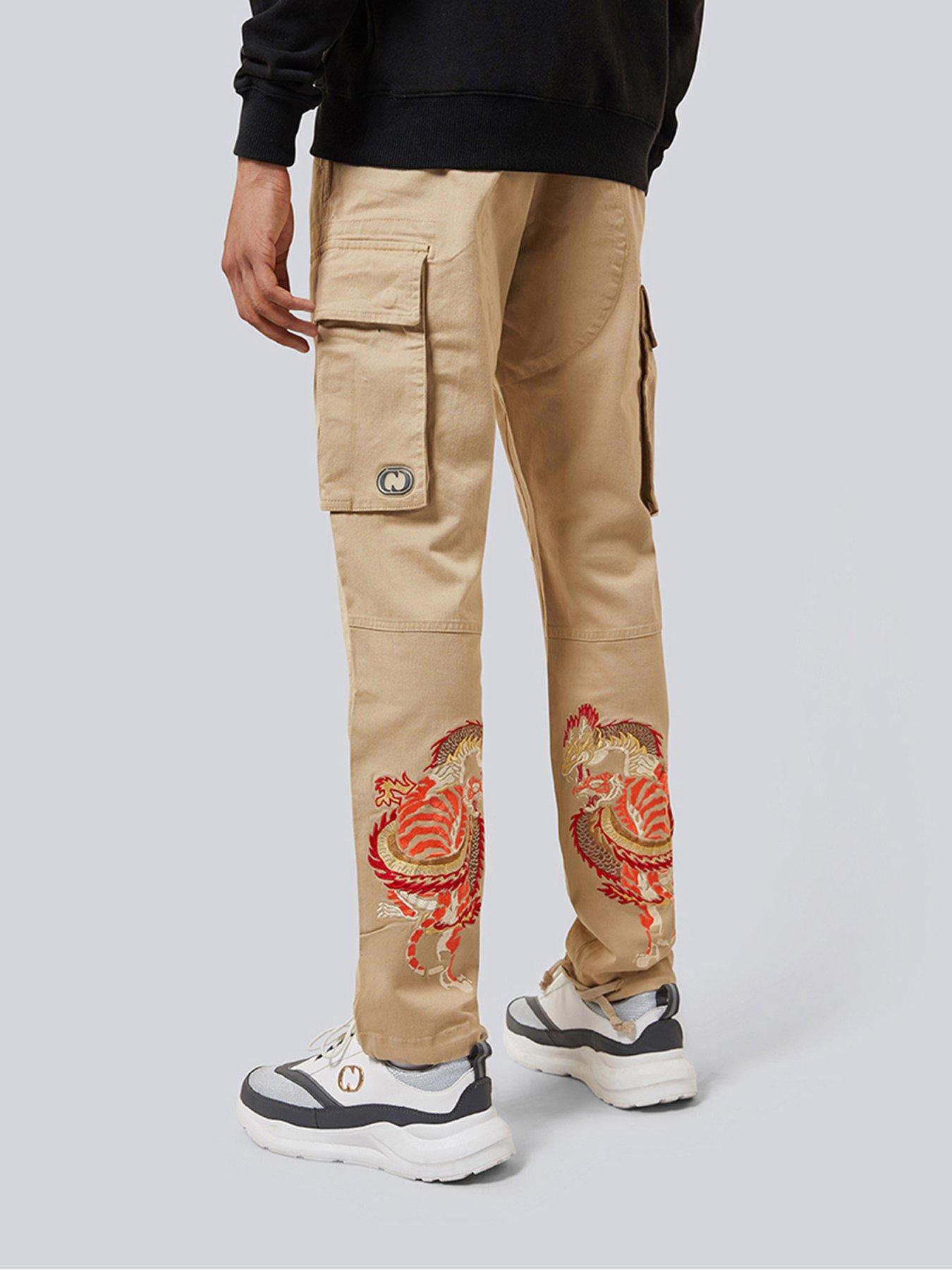 criminal-damage-hidden-dragon-cargo-pants-beige