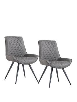 Product photograph of K-interiors Adriano Pair Of Dining Chairs from very.co.uk