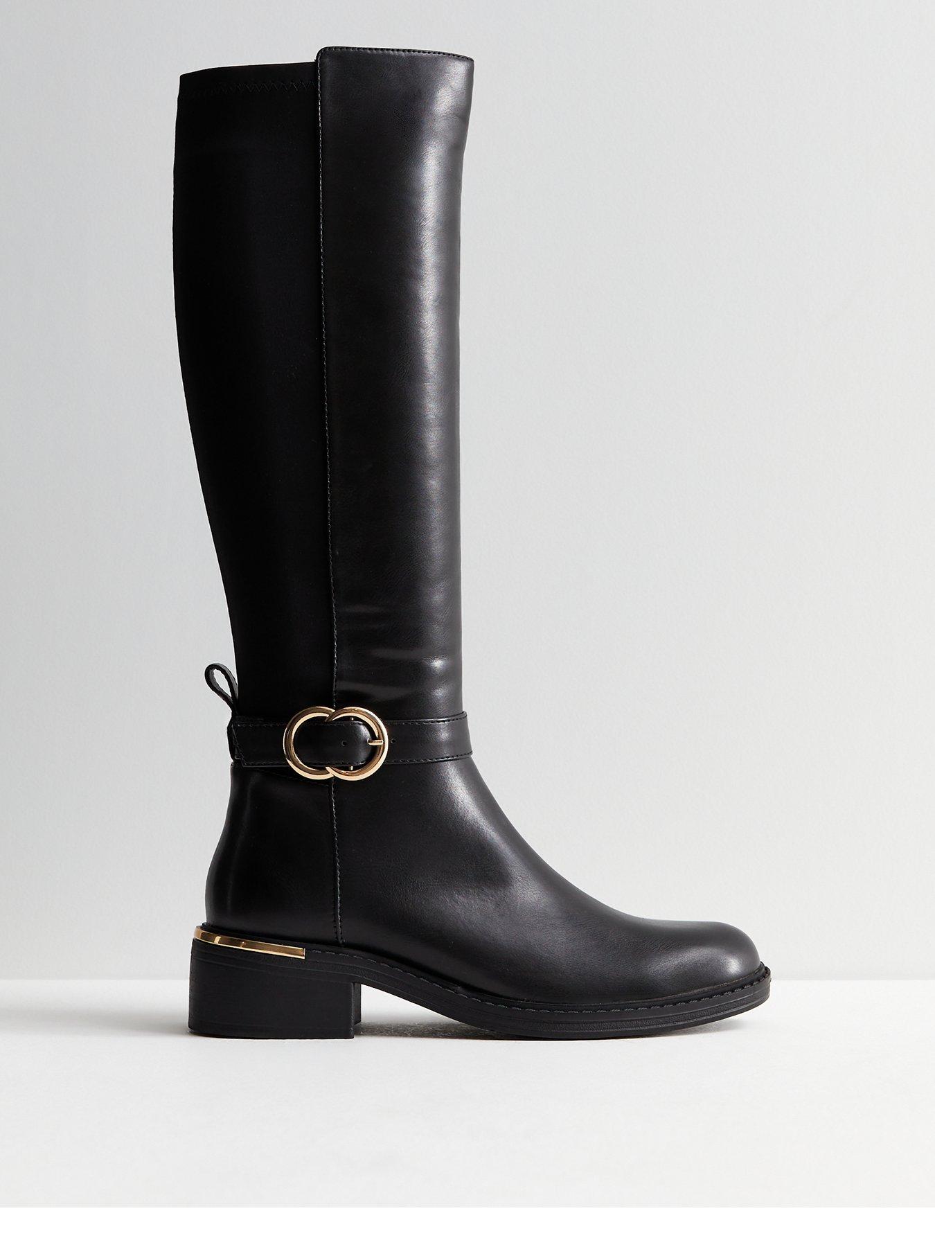 New look black buckle on sale boots