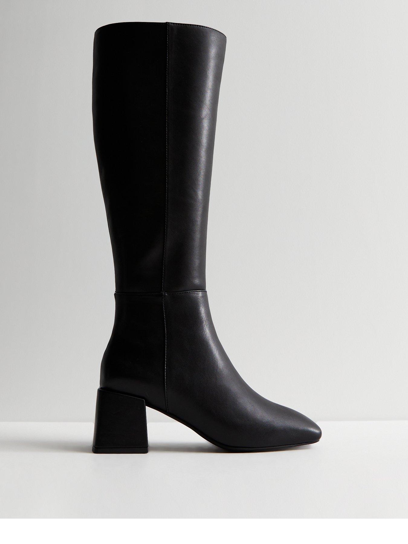 Black knee clearance high boots payless