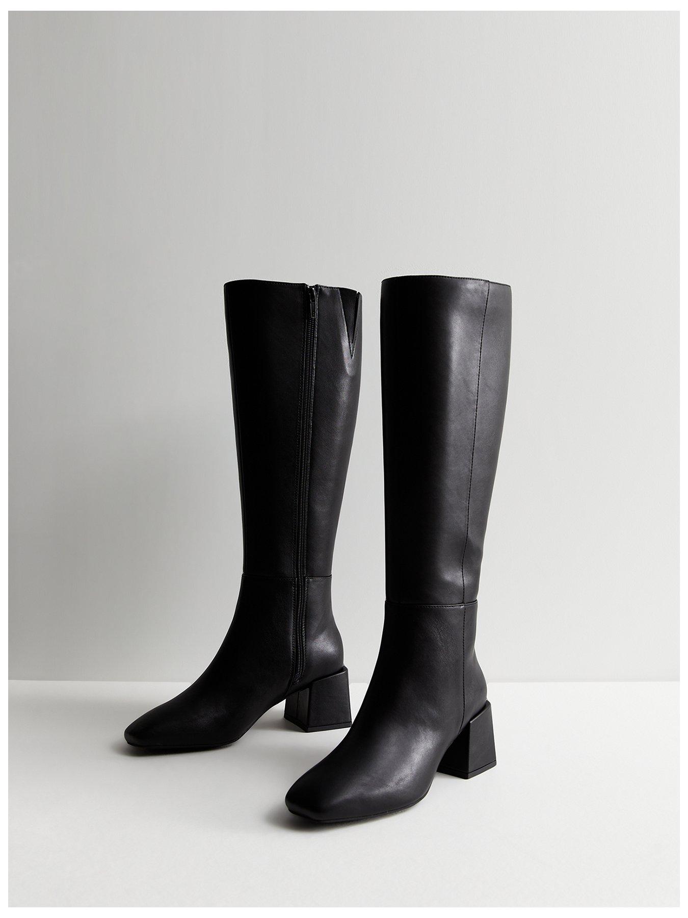 New look grey store knee high boots