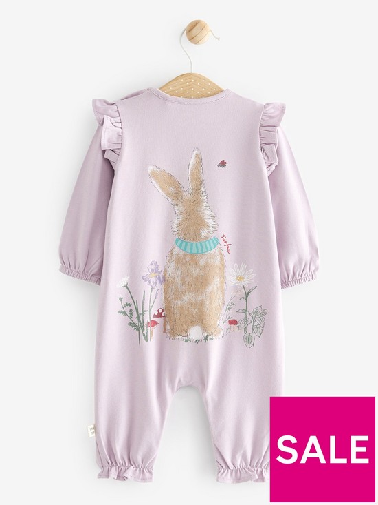 back image of fatface-baby-girls-romper-bunny-purple
