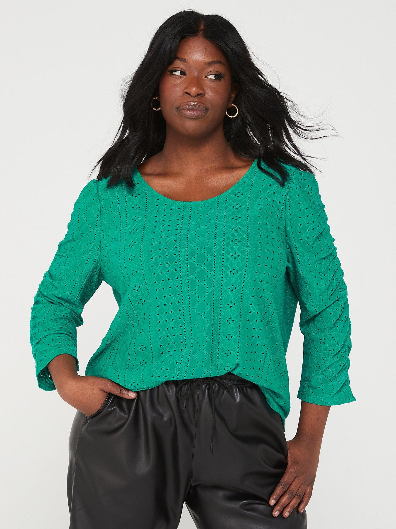 Lime green hotsell plus size tops