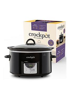 Product photograph of Crock-pot Crockpot 3 5l Black Digital Slow Cooker from very.co.uk