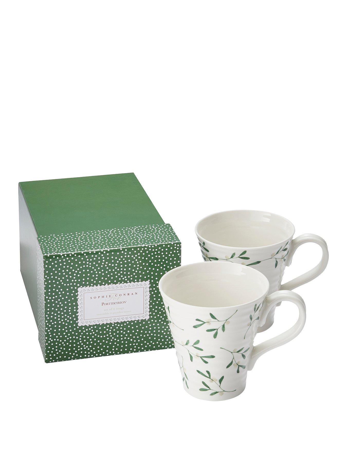 Product photograph of Portmeirion Sophie Conran Mistletoe Set Of 2 Mugs from very.co.uk