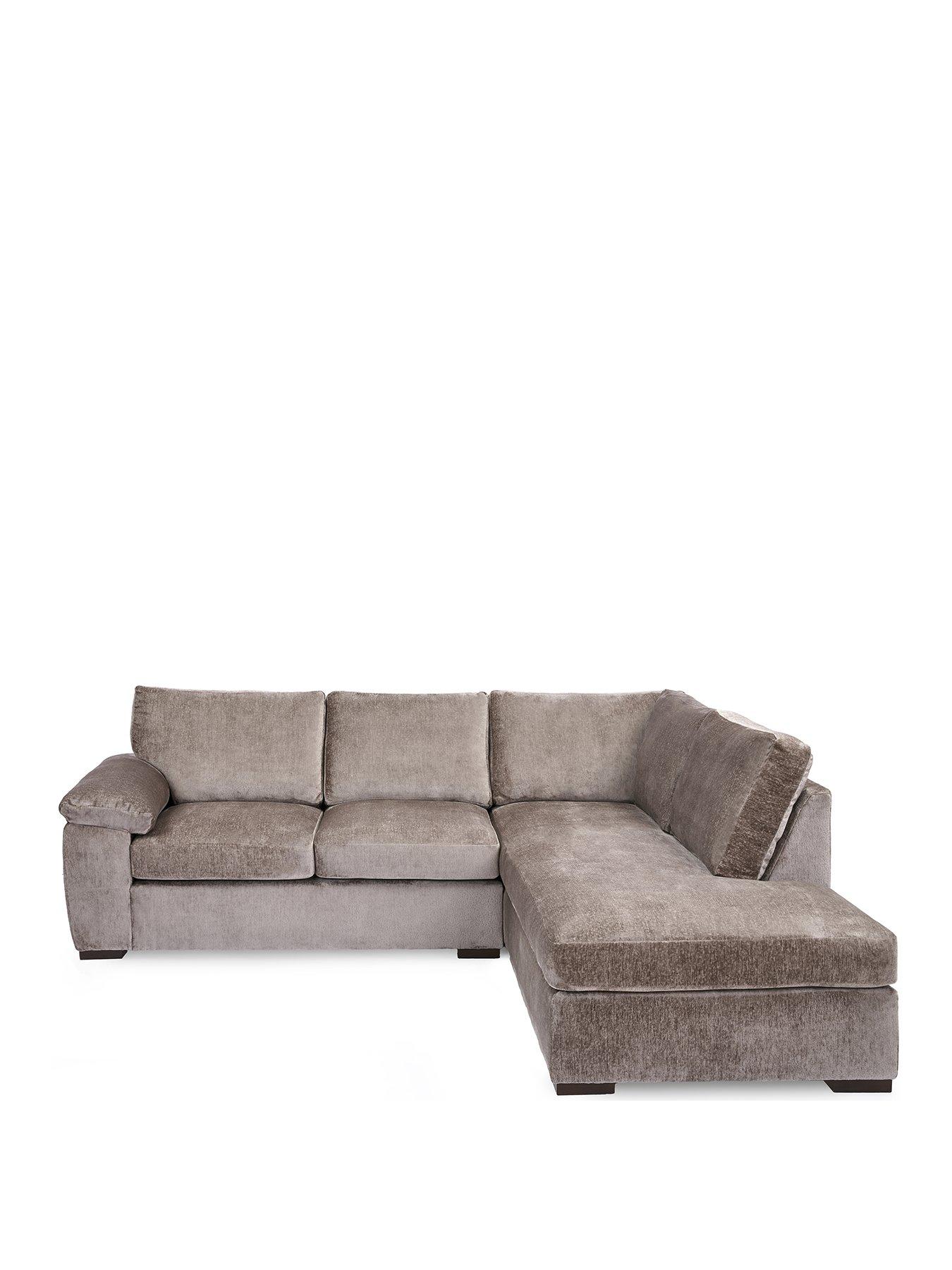 Image 3 of 7 of Very Home Salerno Standard Seater Fabric Right Hand Corner Chaise Sofa - Taupe&nbsp;- FSC&reg; Certified