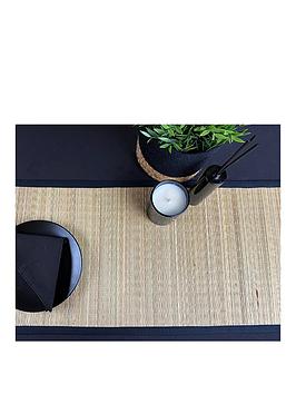 Product photograph of Esselle Naturelle Spey Dry Grass Table Runner In Black from very.co.uk
