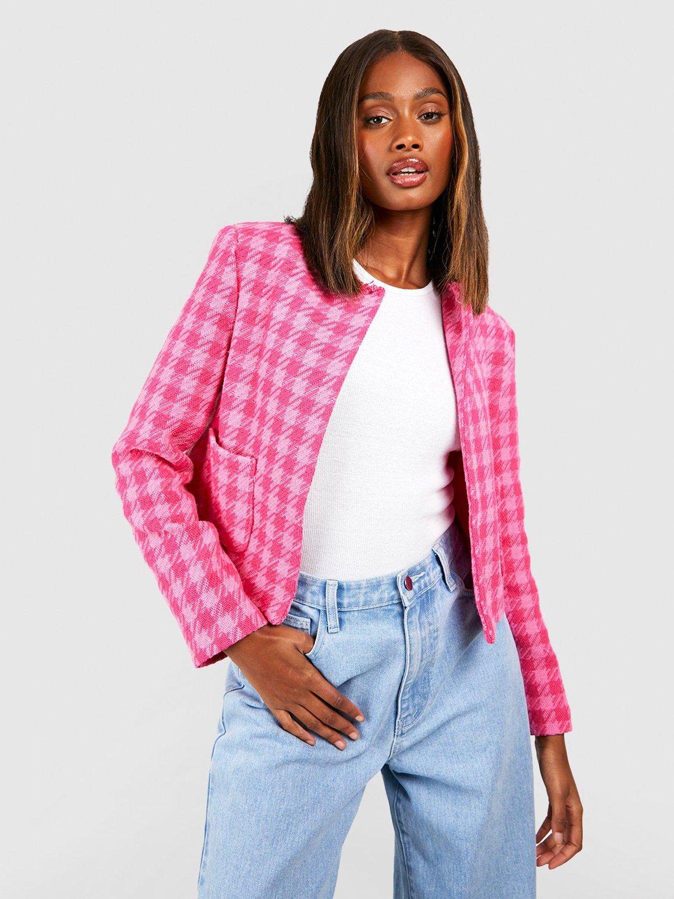 Boohoo pink 2024 denim jacket